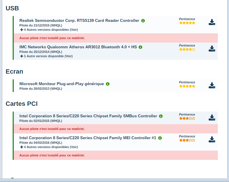 controleur bus sm packard bell