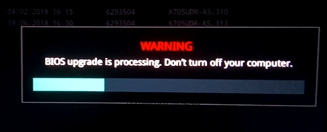 RESOLU SOS "Warning Bios upgrade is processing" Le forum des