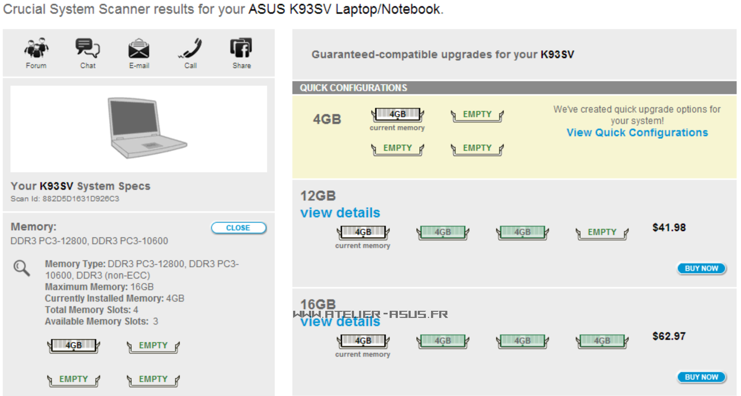 Pièces de Rechange pour Asus X93SV | Accessoires Asus